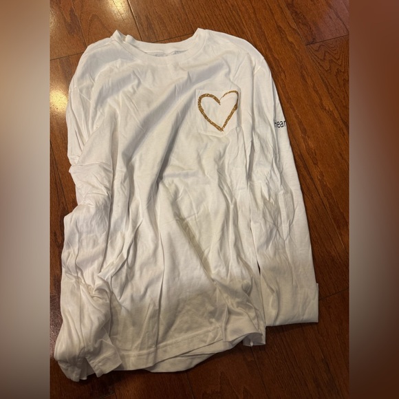White Long Sleeve Heart-A-Wear Shirt - Picture 1 of 4